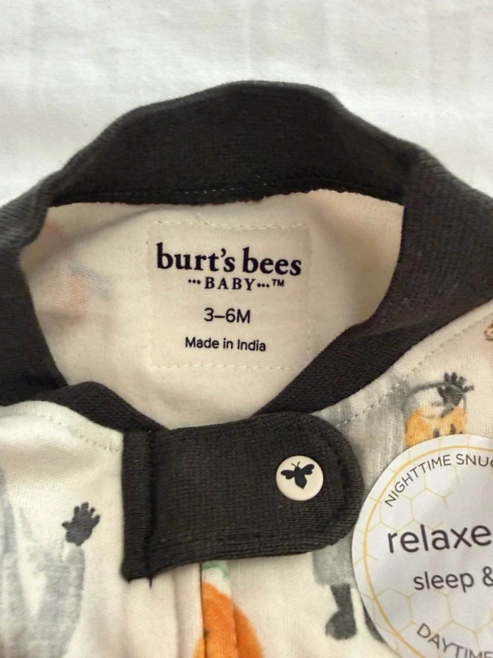 Burt bees Organic cotton Kids Pumpkin & Ghost Footed One-Piece 3-6 -9months